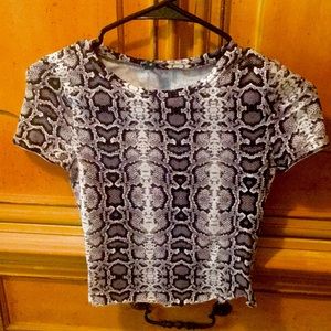 Snakeskin print extra small, was a body suit but i cut it